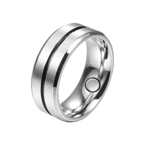 2022 Hot Selling Luxury Silver Plated Magnet Ring Men Stainless Steel Fashion Jewelry Rings