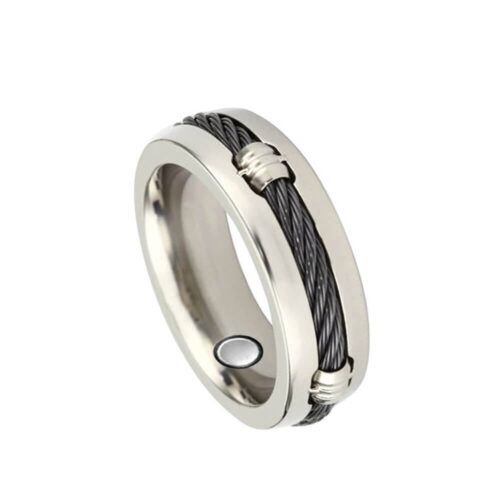 Hip Hop Punk Male Bands Gold Plated Screw Twisted Rope Men Rings Stainless Steel Jewelry